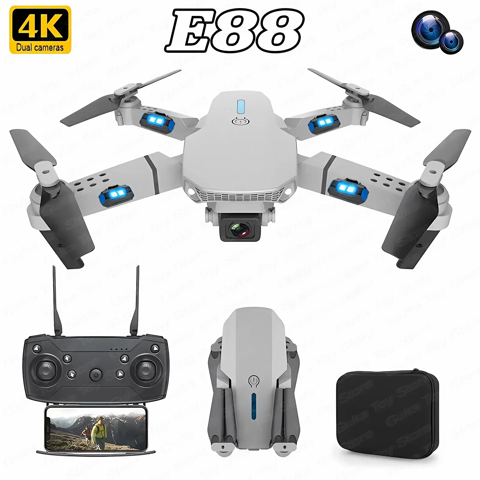 E88 Pro WIFI FPV Drone Wide An - đánh giá và giá Drone Camera Professional